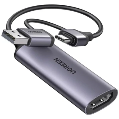 Imagen de UGREEN Capturadora Vídeo HDMI 4K 1080P HD 60FPS Entrada USB C Tarjeta Capture para Streaming Juegos OBS Compatible con PC Switch PS5 Xbox MacBook iPad Cámara