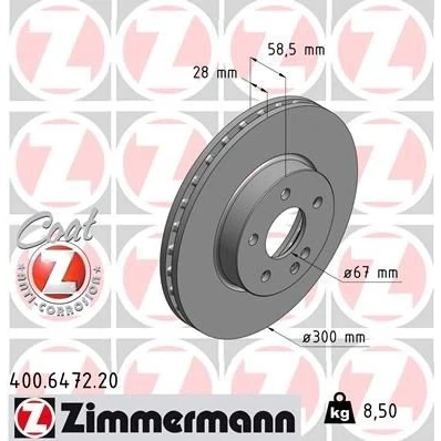 Imagen de Disco de freno ZIMMERMANN 400.6472.20