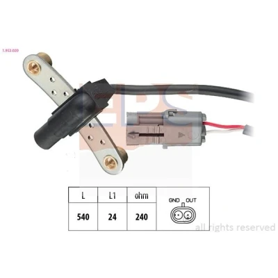 Imagen de EPS 1.953.020 Sensor de Cigueñal Made in Italy OE Equivalent RENAULT: MEGANE 1 Coach, 21 Berlina, Classic