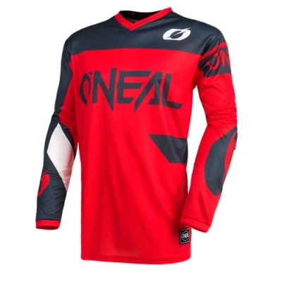 Imagen de O&#039;Neal Camiseta de Motocross Enduro MX Transpirable, protección Acolchada para el Codo, Apto la máxima amplitud Movimiento Jersey Element Racewear Adultos Gris Rojo Talla L