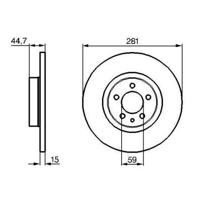 Imagen de BOSCH 0 986 478 668 Disco de freno 281 15 5 98 macizo aceitado con tornillos ALFA ROMEO: 156 Berlina, Sportwagon