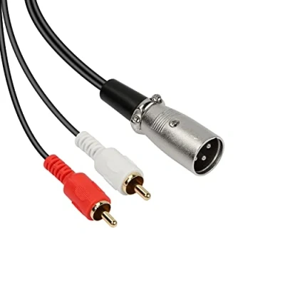 Imagen de MEIRIYFA Adaptador XLR macho a 2 conectores RCA en Y, 1 cable de 3 pines conector dual (1,5 m)