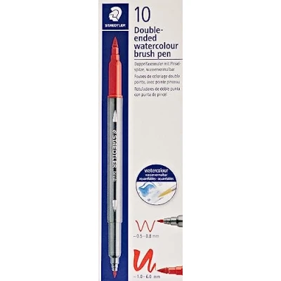 Imagen de Staedtler aquarell Journey 3001 54 Rotulador de doble fibra (punta fina y punta flexible, 10 rotuladores turquesas), color turquesa