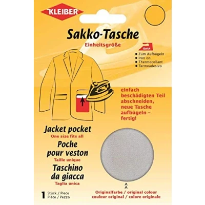 Imagen de Kleiber Bolsillo de reparación para Chaqueta, termoadhesivo, Color Gris Claro