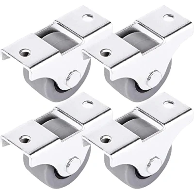 Imagen de SKIR&#039;CO Paquete de 4 ruedas pequeñas 25 mm para muebles, goma, no giratorias, fijas, dirección unidireccional (4)
