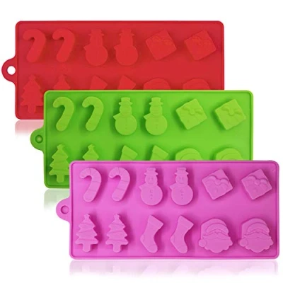 Imagen de YuCool 3 Moldes de Silicona Navidad Antiadherente,Moldes Dulces Navideños Molde para Hornear Torta Magdalenas Chocolate Hielo
