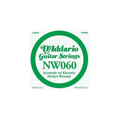 Imagen de D&#039;Addario NW060 .060 Nickel Wound Single String for Electric Guitar