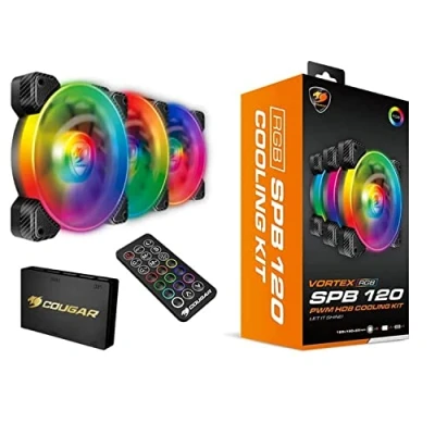 Imagen de Cougar Gaming Kit de refrigeración SPB RGB 3 ventiladores + caja Core Box LED mando a distancia SPBRGBCOOLINGKIT