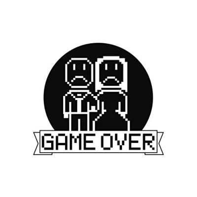 Imagen de BC Corona ADH06404 Pegatina Game Over Recien Casados 6,8 x 5,8 cm Graciosa Vinilo Decorativa Coche, Blanco