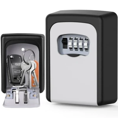 Imagen de SINZUX Caja Fuerte de Llaves Exterior, Montada en la Pared, Seguridad con Codigo Impermeable para Guardar Forma Segura Coche y Tarjetas Crédito