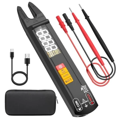Imagen de BSIDE U1 Multímetro Digital Inteligente Pinza Amperimétrica Abierta DC AC 6000 Cuentas, Mini y Recargable, Comprobador Automático de Voltaje Corriente Ohm Continuidad, Tester Capacidad Diodo NCV Hz