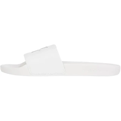 Imagen de Calvin Klein Jeans Slide Monogram Sandalias planas, Mujer, Talla: 38, Bright white/black Zapatos