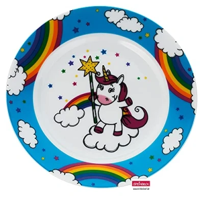 Imagen de WMF Vajilla infantil con diseño de unicornio, 19 cm, porcelana, apto para lavavajillas, color y alimentos