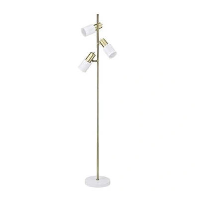 Imagen de Lampara de pie 3 luces con focos modelo MAENA dorado ALEMAR