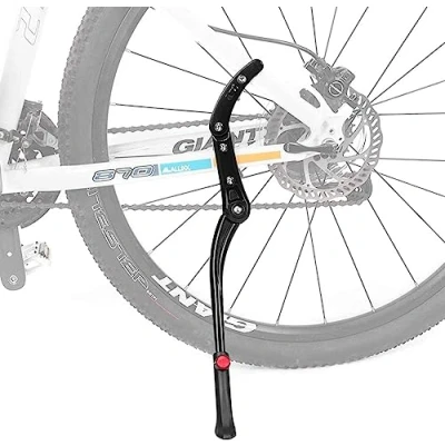 Imagen de ROCKBROS Pata de Cabra para Bicicleta Soporte Ajustable Retroceso Aluminio 24 29 Pulgadas, Negro