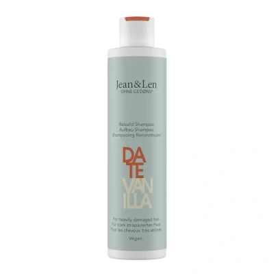 Imagen de Jean &amp; Len Rebuild champú Dátil vainilla, para cabellos dañados, hace que el cabello parezca fuerte, con fragancia de sin siliconas ni parabenos, vegano, 300 ml