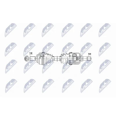Imagen de NTY NPW CT 051 Árbol de transmisión Eje delantero, izquierda, delantero 670 Caja cambios manual PEUGEOT: 407 Berlina, SW Furgón / Familiar