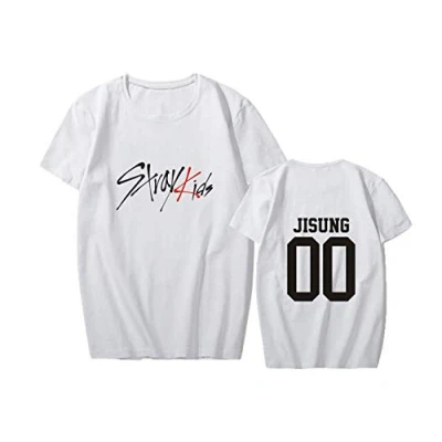 Imagen de KPOP Camisetas Stray Kids Camiseta para Fanáticos de StrayKids Bangchan Felix Hyunjin Jeongin Minho Unisex Manga Corta