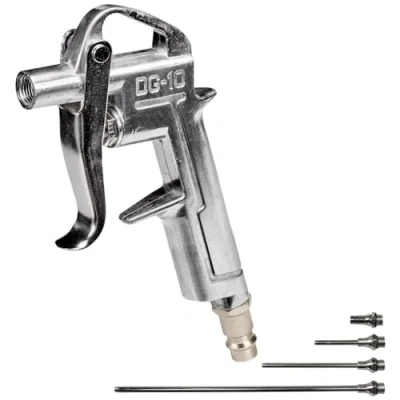 Imagen de Einhell Pistola de aire con 4 boquillas (kit 5 accesorios para compresores, presión 2 a 8 bar, incluidas: 20, 50, 95 y 220 mm)