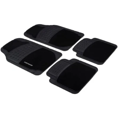 Imagen de Dunlop Alfombrillas para Coche, 4 Unidades, 2 de 65 x 41 cm, Coche 40 aptas Cualquier PVC/poliéster, Color Negro