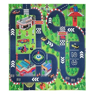Imagen de JTMM alfombra de juego para niños, ideal jugar con coches y juguetes, educativa niños el tráfico en carretera, aprender divertirse forma segura