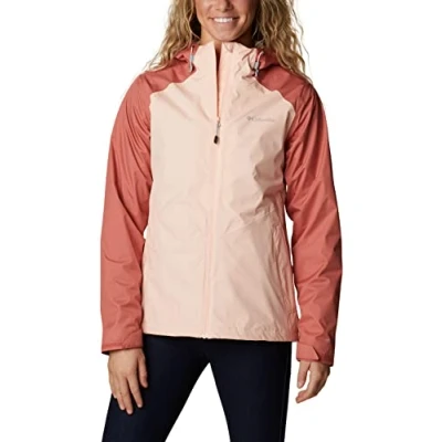 Imagen de Columbia Inner Limits Jacket, Chubasquero Impermeable para Mujer, Peach Blossom/Dark Coral, Talla XS