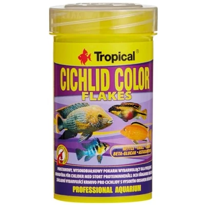 Imagen de Cichlid Color Flakes 100ml / 20g Alimento potenciador del con Alto Contenido de proteína para los cíclidos