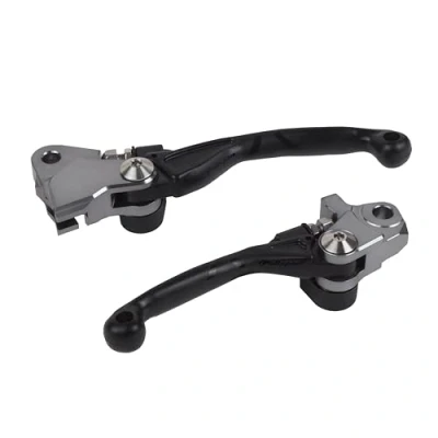 Imagen de POLISPORT 8487200028 Set de manetas abatibles irrompibles mecanizadas a partir aluminio con adaptadores incluidos compatible motocicletas YAMAHA, FANTIC en color Negro