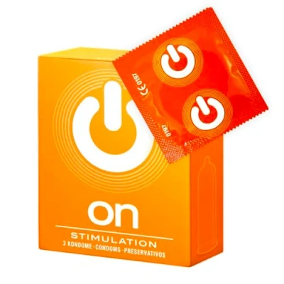 Imagen de ON) Condones Estimulantes I 54 mm de ancho Paquete 3 Premium con textura Grosor pared 0,07 veganos para hombres