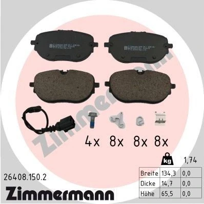 Imagen de ZIMMERMANN 26408.150.2 Juego de pastillas freno