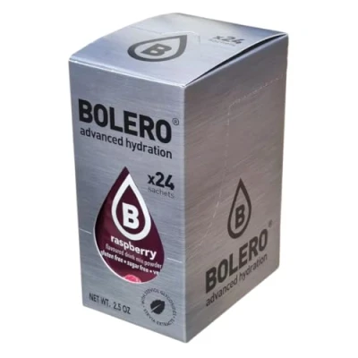 Imagen de Bolero bebida 24 bolsitas de 3 g fruta preparada en polvo soluble para fresca agua, 72 gramos endulzado con stevia (Raspberry Frambuesa)