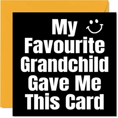 Imagen de Divertidas tarjetas de cumpleaños para niñera, abuelo, mi nieto favorito, tarjeta feliz abuela y abuelo parte nieto, regalos broma, felicitación humor 145