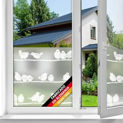 Imagen de d c fix vinilo adhesivo para cristales ventanas Filipa estático premium opaco translúcido privacidad decorativo mampara de ducha baño lámina pegatina 45 cm x 1,5 m