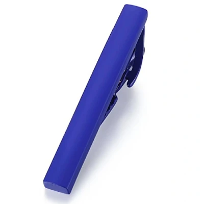 Imagen de HONEY BEAR Clip Pasador de Corbata para Hombre Chicos Camisa Necktie Acero Inoxidable Boda Negocio Regalo,Flaco,4.0cm (Azul)