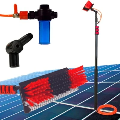 Imagen de Telescopic HYDROCLEANER Limpia Placas Solares, Canalones, Escoba telescópica para Limpieza, Dosificador de jabón, Vidrios, Lavado Camiones,Cartelería, Embarcaciones (Escoba Telescopica 4.6mts)