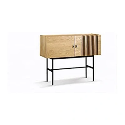 Imagen de SHIITO Aparador 120 x 97 42 cm Modelo Fabric Mueble Recibidor con 2 Puertas MDF Madera de Roble Almacenaje Extra para Salón Marrón