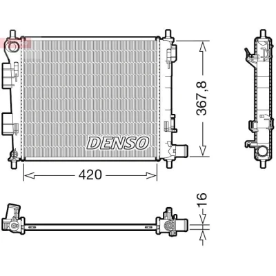 Imagen de DENSO DRM41025 Radiador, refrigeración del motor 420 388 16 HYUNDAI: i10 II Hatchback