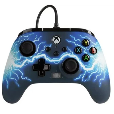 Imagen de mando Xbox PowerA Enhanced, Para Series X/S, Diseño Arc Lighting, Cable, USB, Jack 3.5 mm, Azul