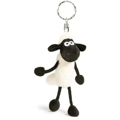 Imagen de NICI Llavero Oveja Shaun 10cm Blanco Colgante Animal de Peluche sostenible para Colgar en la Llave, Bolso, Mochila, y Mucho más, niños Adultos, una excelente Idea Regalo