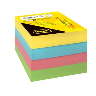 Imagen de Idena 11198 bloc de notas, 9 x cm, 700 unidades sueltas, notas papel FSC mix 75 g/m² en 4 colores, recambio para caja