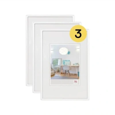 Imagen de walther design KV824W3 Nuevo marco de plástico Lifestyle 18x24 cm, blanco, paquete 3