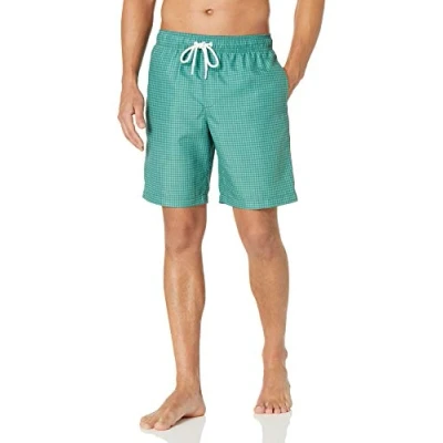 Imagen de Amazon Essentials Bañador con 23 cm de Pernera, Corte Holgado y Secado Rápido colores interrumpidos Hombre, Cian Oscuro, XS