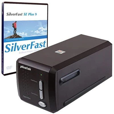 Imagen de Plustek OpticFilm 8300i SE Escáner de rayas y diapositivas película negativa 35 mm con aumento velocidad escaneo del 38%, paquete SilverFast Plus 9 + QuickScan