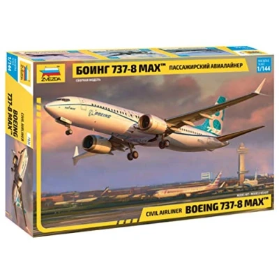 Imagen de Zvezda Boeing 737 8 MAX Other License vehículo 500787026 144 Maqueta de construcción (1:144), Color Plateado, Mittel (7026)