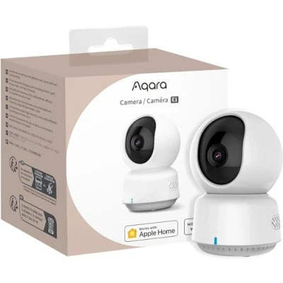 Imagen de Aqara 2K Cámara Interior E1, Pan &amp; Tilt, HomeKit Secure Video, Audio Bidireccional, Visión Nocturna, Seguimiento de Personas, Wi Fi 6, Soporta HomeKit, Alexa, Google Home y IFTTT