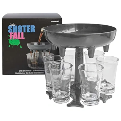 Imagen de amscan Drinking Game Shot Dispenser con 1 dispensador y 6 Copas platic, Multicolor, Talla única