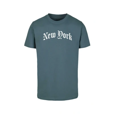 Imagen de Mister TEE NEW YORK Wording Camiseta estampada, Hombre, Talla: 4XL, Dustyblue