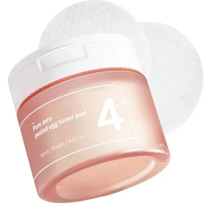 Imagen de numbuzin Almohadilla de tóner huevo pelado No.4 Pore Zero, 70 almohadillas / 6.42 fl.oz 190ml Cuidado los poros, del sebo, Hidratante