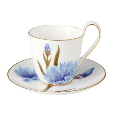 Imagen de Royal Copenhagen Flora Fine Bone China Taza (porcelana), color blanco y azul