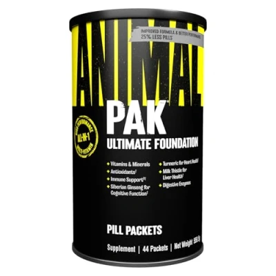 Imagen de Universal Nutrition ANIMAL Pak Complejo multivitamínico para el entrenamiento con vitaminas, minerales, L carnitina y aminoácidos, las enzimas apoyan suministro de nutrientes, 44 unidades